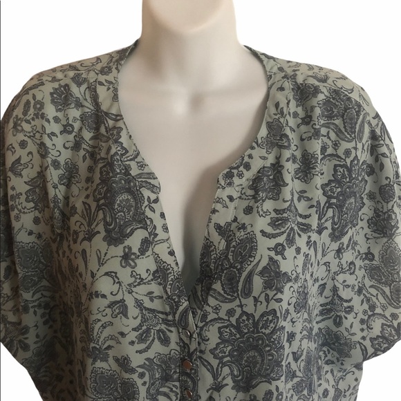 Torrid BLUE PAISLEY GEORGETTE DOLMAN BLOUSE Top Sz 3X 22-24”Career Lightweight - Picture 3 of 7